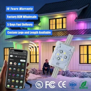 Smart App Controller 48V Under-Eave Permanent Christmas RGBW Pixel Point Light IP68 Waterproof