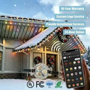 Smart App Controller Rgbic Christmas Decoration Point Light IP68 Waterproof Permanent Outdoor Lighting With Aluminum Track