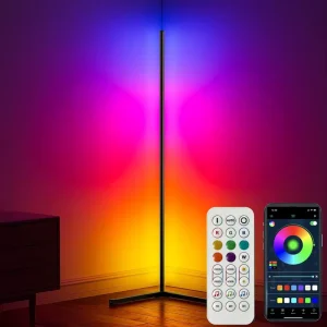 Smart App Touch Control Music Sync RGB Color Chagning 56 Inches LED Corner Standing Floor Light for Sale