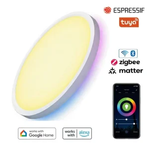 Smart Ceiling Light RGBCW 1800LM Tuya Wifi for Alexa Google App Control Dimmable LED Ceiling Light Fixture for Home