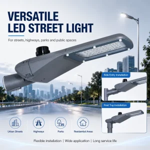 Smart-Control IP66 Outdoor LED Street Light with Photocell and Optional Solar System 3000-6500K