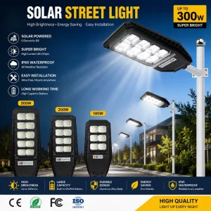 Smart-Controlled IP65 Waterproof LED Solar All-in-One Street Light for Road Applications, ABS Body