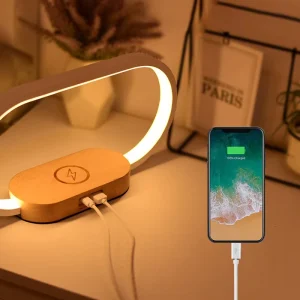 Smart Desk Lamp Cordless Night Light Bedside Table Lamp LED Lighting Desktop Alarm Clock Wireless Charging Lamps