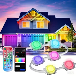 Smart Eaves Lights, 50FT/100FT RGB IP67 Waterproof Permanent Outdoor Lights for Christmas Decorations