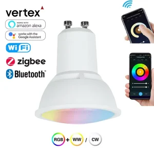 Smart GU10 LED Bulb 5W RGB CCT 2700-6000K White Remote Control