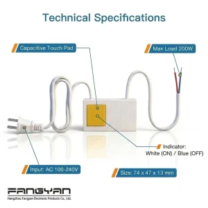 Smart Home 110V 220V Mirror Touch Sensor Switch Inductive Input Output for Connecting Anti Fog Film or High Voltage Light Strip
