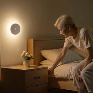 Smart Home Lights Decoration Rechargeable LED Moon Light Night Lamp with Motion Sensor for Bedroom Closet Hallway
