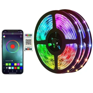 Smart Home RGB LED Strip Light Kit IP65 24-Key IR Remote Control Copper TV Backlight Landscape Lighting
