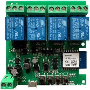 Smart Home Remote Control Switch Graffiti Design Four-Channel 5V12V Inching Module 10A Max Current WiFi