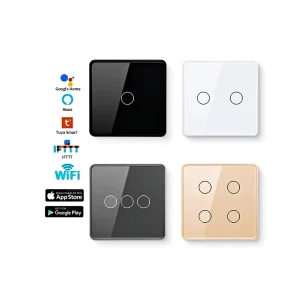 Smart Home WiFi Controlled Glass Wall Switch 100V-250V 10A Double Pole EU/UK Standard PC Material