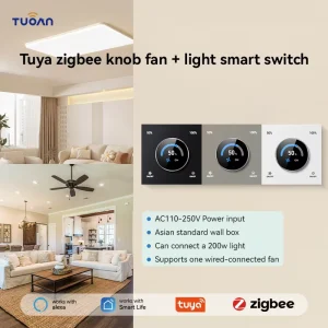 Smart Home Zigbee 3.0 Flip-Design Knob Fan Light with App Control