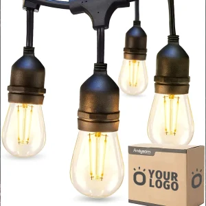 Smart IP65 S14 LED Edison Bulb Outdoor Solar Garden String Lights for Holiday Camping Wedding