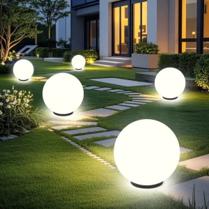 Smart Induction Solar Powered Globe Light IP44 Rating 1.2V Input 4100K Neutral White Garden Lawn Courtyard Landscape Outdoor Use