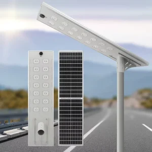 Smart Integrated IP65 Waterproof 100W 120W Radar-Sensing LED Solar Street Light with Remote Control