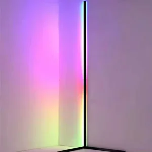 Smart LED Atmosphere Floor Light Standing Corner Lamp Remote Control Tube Contemporary 80 RGB PC 25 White
