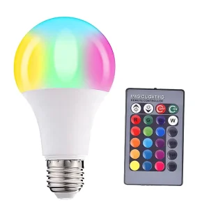 Smart LED Bulb Lights E27 RGB Wi Fi & Remote Control CRI 90 Dimmable Aluminum Body for Home Decor