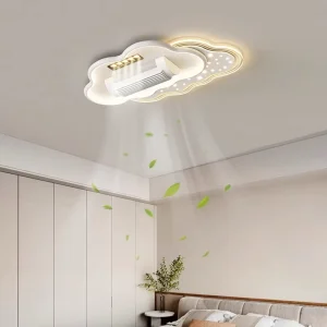Smart LED Ceiling Fan Light with Iron Body, Night Light, Remote Control for Hotel Bedroom