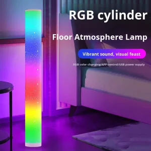 Smart LED Floor Lamp Ambient RGB Tubes Night Light Timing Bedroom Christmas Starry Sky Atmosphere Light Music Rhythm Sync