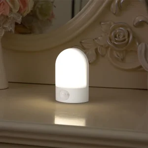 Smart LED Motion Sensor Night Light Base for Baby Room and Corridor with Battery or Plug-In USB Rechargeable