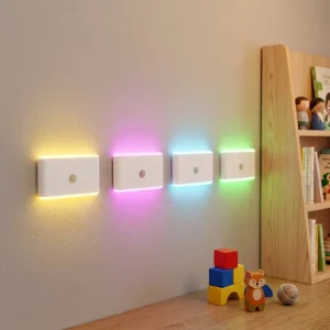 Smart LED Motion Sensor Night Light Multicolor Touch Control USB Charging Lamp