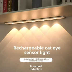 Smart LED Motion Sensor Ultra-Thin PVC IP20 Peephole-Style Hill-Shaped Cabinet Light Strip Rechargeable Self-Adhesive