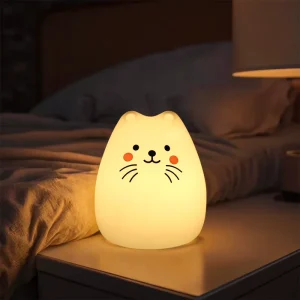 Smart LED Night Light Lamp with RGB Colors Rechargeable Battery for Bedroom Nursery Kids Club Pat