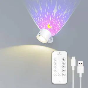 Smart LED Night Light with Remote Control Timer USB Rechargeable RGB Gradient Ambient Lamp for Bedroom Desk Decor Wall Lamp