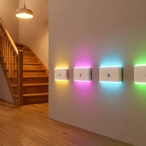 Smart LED Night Lights ABS Modern Custom Colorful Magnetic Induction Sensor Wall Lamp Bedside Living Room Hallway Use