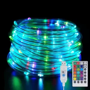 Smart LED Rope Light with App Control, USB, Remote, Waterproof, Indoor/Outdoor Christmas Lighting