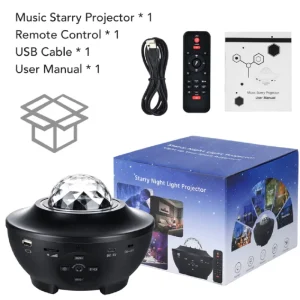 Smart LED Star Projector with Aurora Northern Galaxy Design Remote Control Speakers for Bedroom Night Light