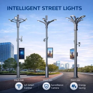 Smart LED Street Light IoT System with Remote Dimming, Energy Monitoring, IP66, 5000K Daylight