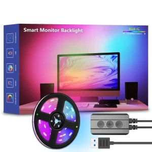 Smart LED Strip Lights for PC Setup Gaming Room Decor USB 1M 5M Screen Sync Music Reactive Lighting Dynamic Gaming Effects