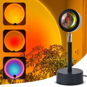 Smart LED Sunset Light with APP & Voice Remote Control Music Sync for Home Romantic Mood Sunset Lamp Projects Rainbow Atmosphere