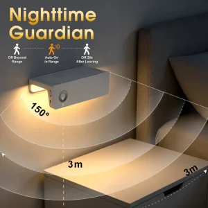 Smart Lighting System Wireless Rechargeable RGB Wall Lamp 120 Degree Wide Angle Sensor Night Light Low MOQ