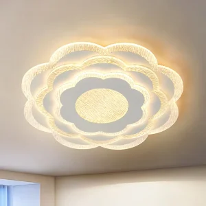 Smart Metal LED Chandelier Ceiling Light for Bedroom Living Room Flower Shape IP33 Changeable Color
