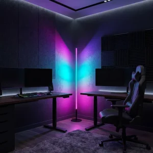 Smart Modern Corner Light LED Floor Lamp with App & Remote Control Dynamic Modes RGB Lighting