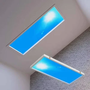 Smart Modern LED Integrated Ceiling Embedded Skylight Blue Sky Lamp Kitchen Bedroom Living Room Clear Natural Decoration IP54