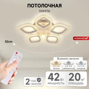 Smart Modern Surface-Mount LED Ceiling Light with Remote Control