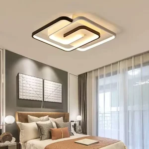 Smart Modern Surface-Mounted LED Ceiling Light, Metal, for Bedroom, Living Room, and Corridor