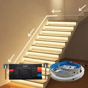 Smart Motion Sensor LED Stair Light Warm White Led Strip Light Smart Running Water Flowing Led Strip