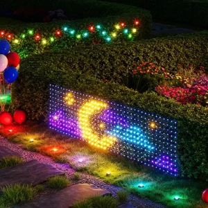 Smart Net Lights Outdoor 4Ft X 10Ft 600 LED Net Lights RGB&IC with App Remote Control DIY Modes Mesh Lights Waterproof