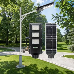 Smart Outdoor Motion Sensor Die-Cast IP65 Waterproof Integrated Solar LED Street Lights for Road