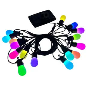 Smart Outdoor String Lights DIY Color Changing LED RGBW Patio Lights App Remote Control Box for Backyard Wedding Holidays