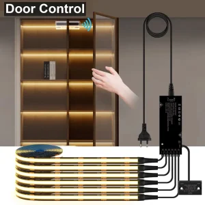 Smart PIR Motion Sensor Super Bright Black PCB LED Strip COB Light Auto ON OFF Door Sensor Switch for Kitchen Cabinet Wardrobe