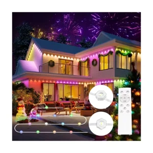 Smart Permanent Outdoor RGBW String Eave Lights, 50ft 100ft 150ft, Waterproof