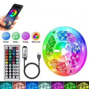 Smart RGB 18 LED Strip Lights USB 5050 Tuya WiFi App Control Flexible Room Decor Lamp Tape Works with Alexa Google Assistant