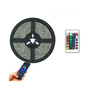 Smart RGB COB LED Strip Light 5V Remote Controlled 5050 2835 IP20 App Control 5M