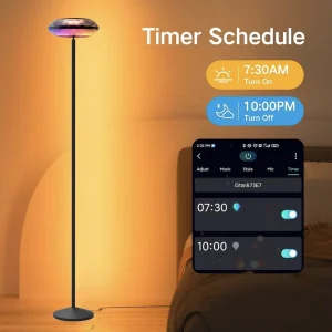 Smart RGB Floor Lamp Water Ripple RGB+CCT Music Sync APP Remote Control for Living Room Party