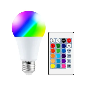 Smart RGB LED Bulb E27 With IR Remote Control Color Changing Dimmable Decorative Fixture for Home Party Festival Commercial Room