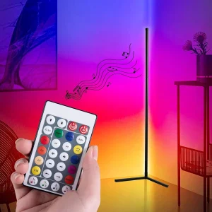Smart RGB LED Floor Lamp Corner Light with Music Sync and Remote Control